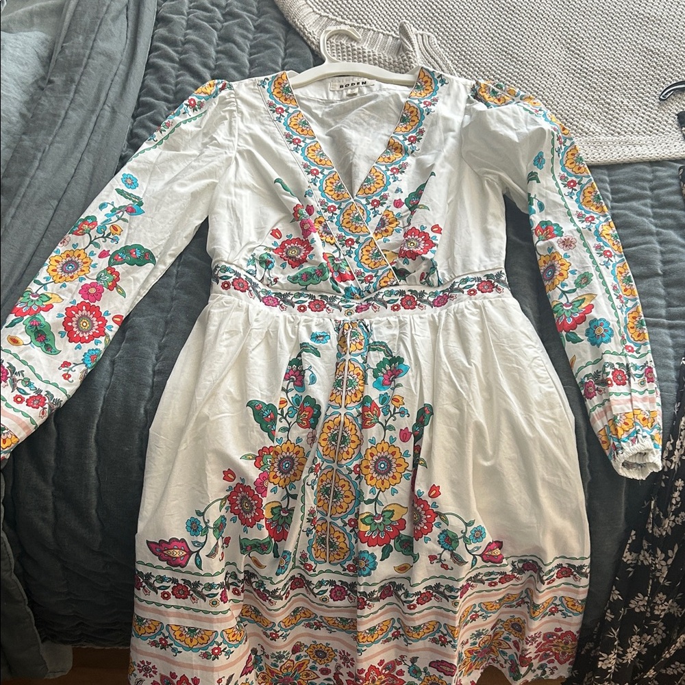 Boden White Multicolor Floral Dress
